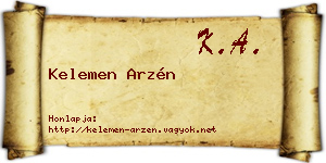 Kelemen Arzén névjegykártya